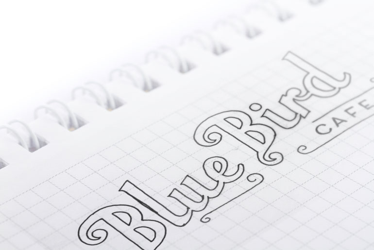 Blue Bird Cafe linework