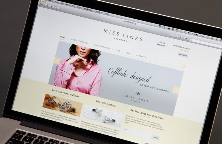 Miss Links website closeup