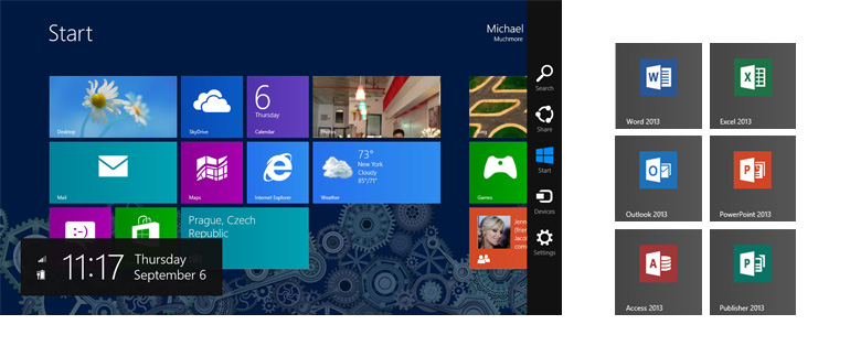 Window 8 desktop interface