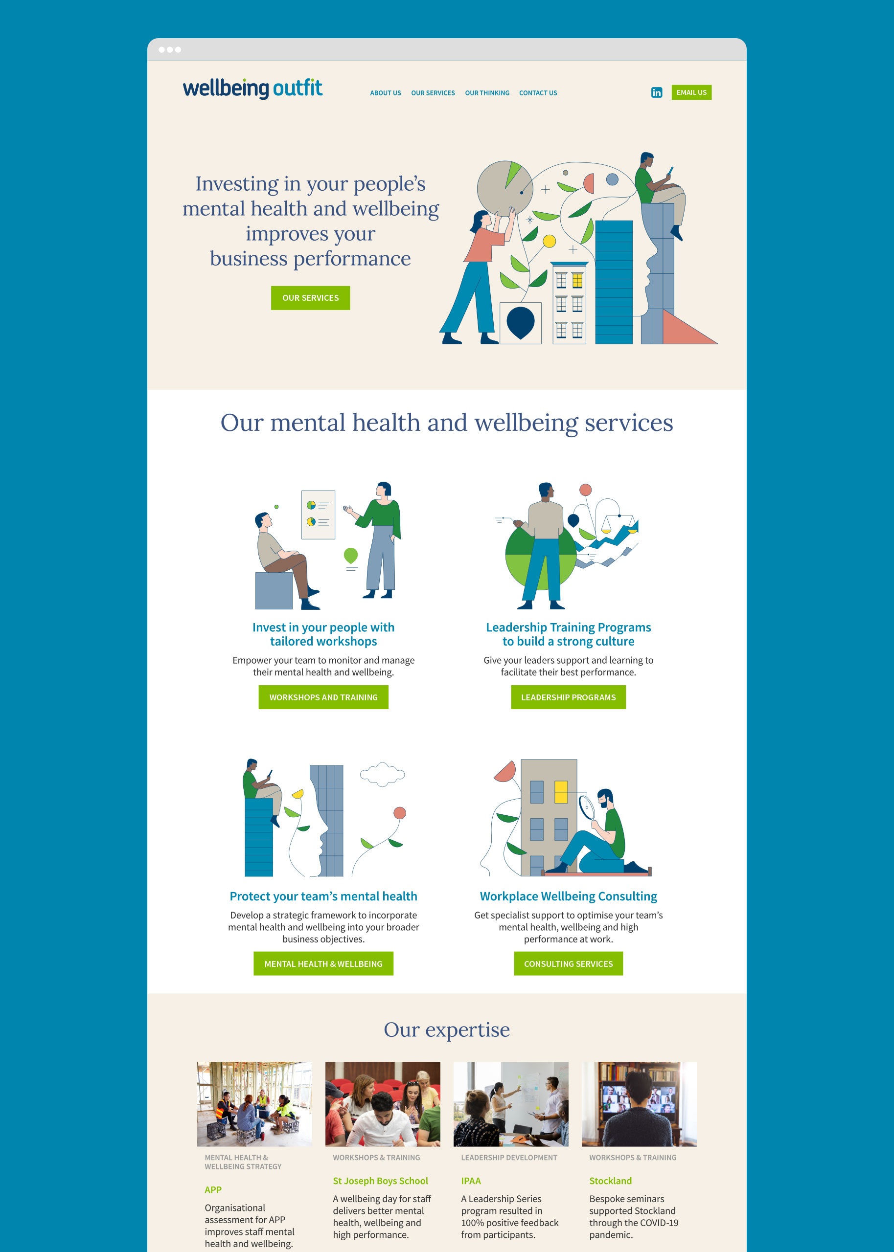 Homepage - top section