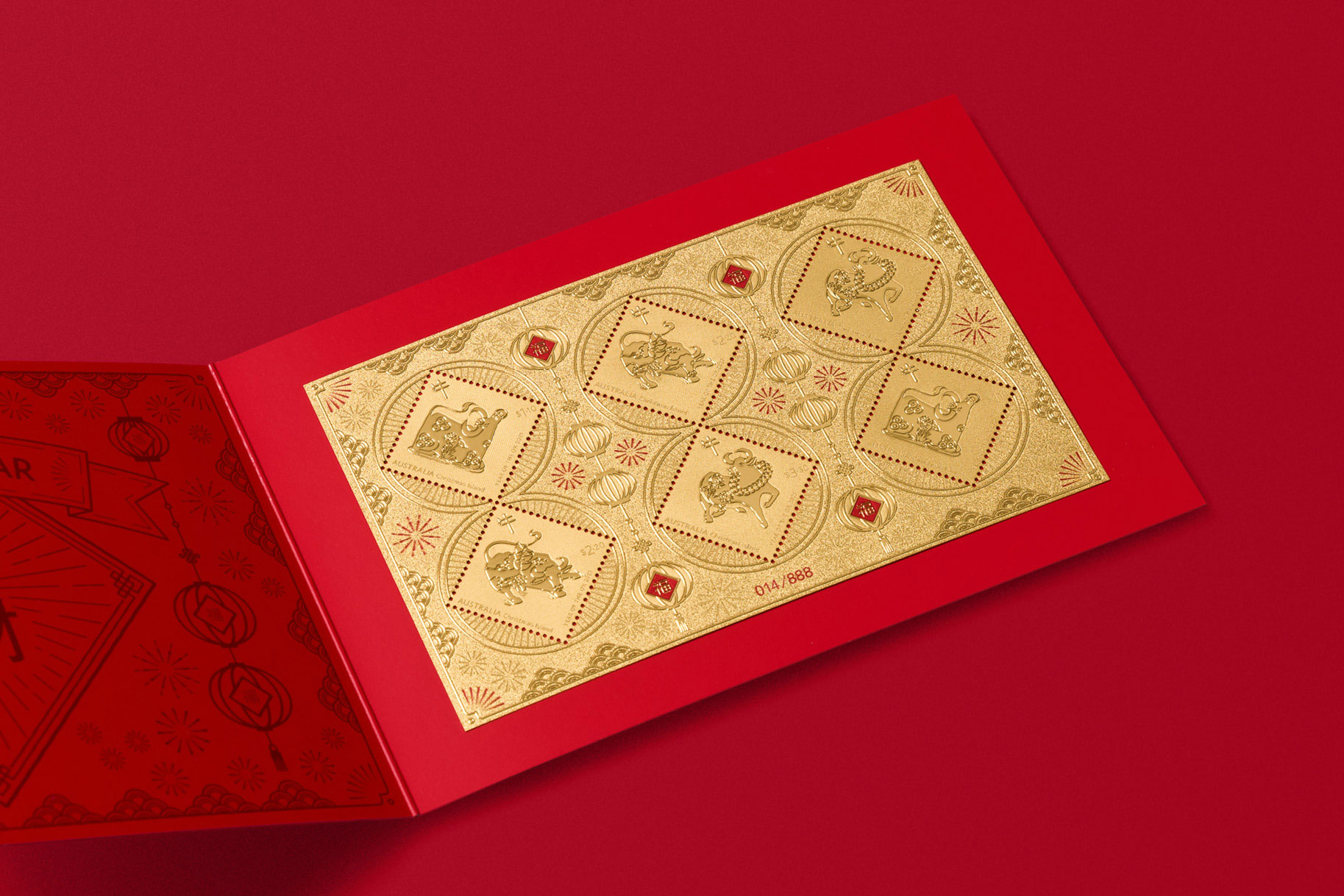 Lunar New Year of the Ox limited edition minisheet - in situ
