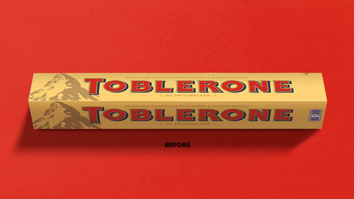 Toblerone packaging - before the redesign