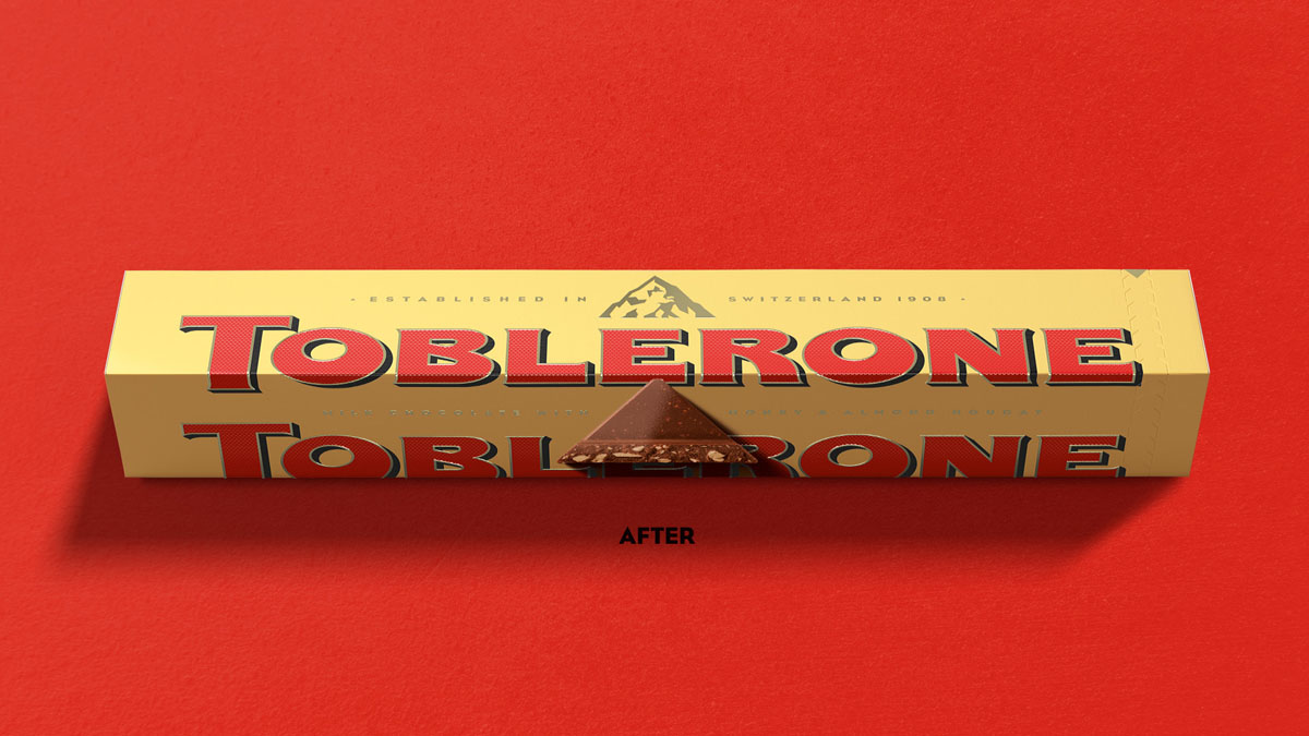 Toblerone packaging - after the redesign
