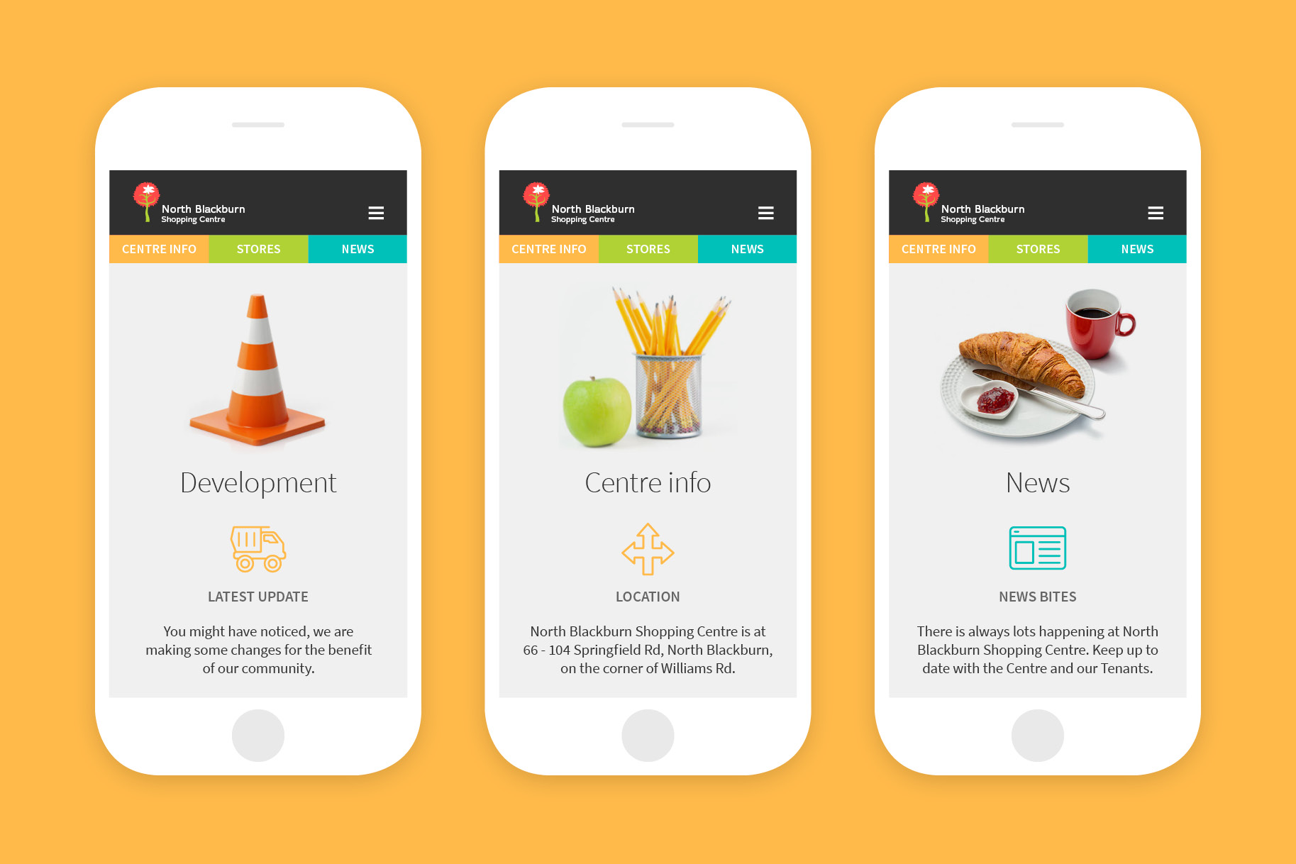 North Blackburn Shopping Centre Mobile screens