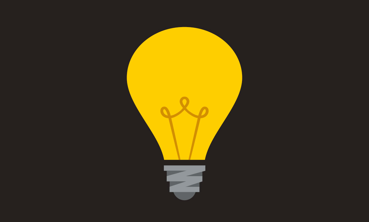 Lightbulb icon on a dark background