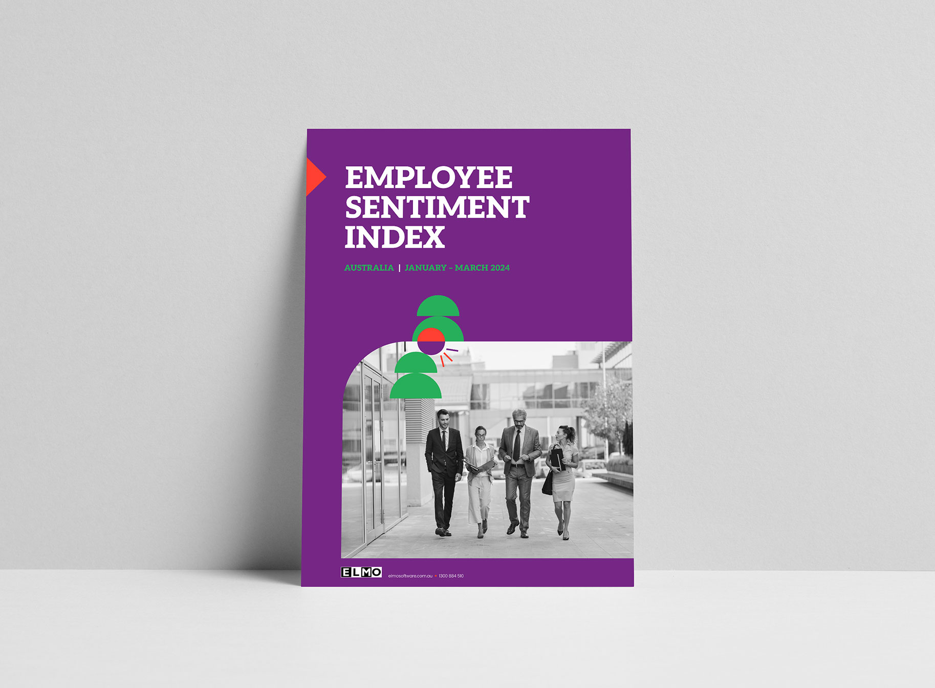 Cover of report with vibrant purple, green and red colours