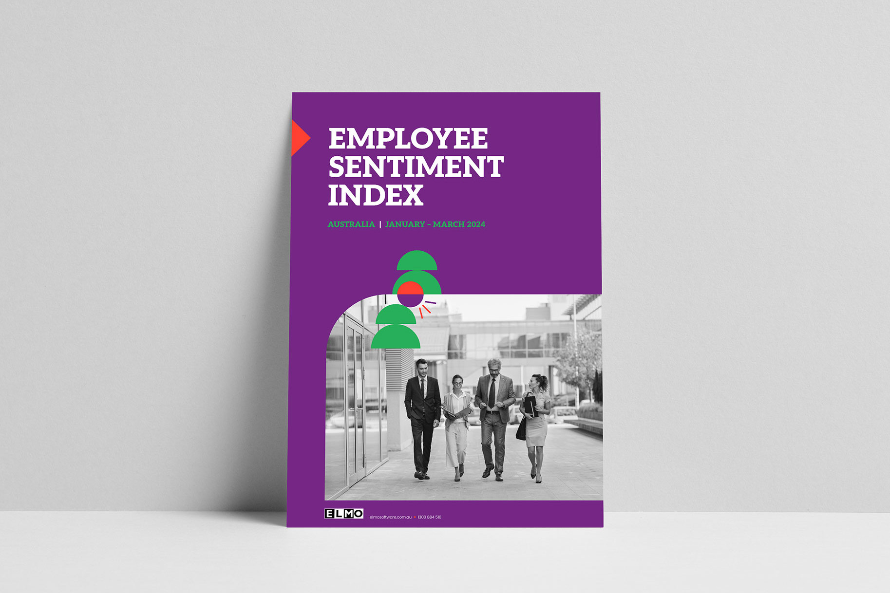 Cover of report with vibrant purple, green and red colours