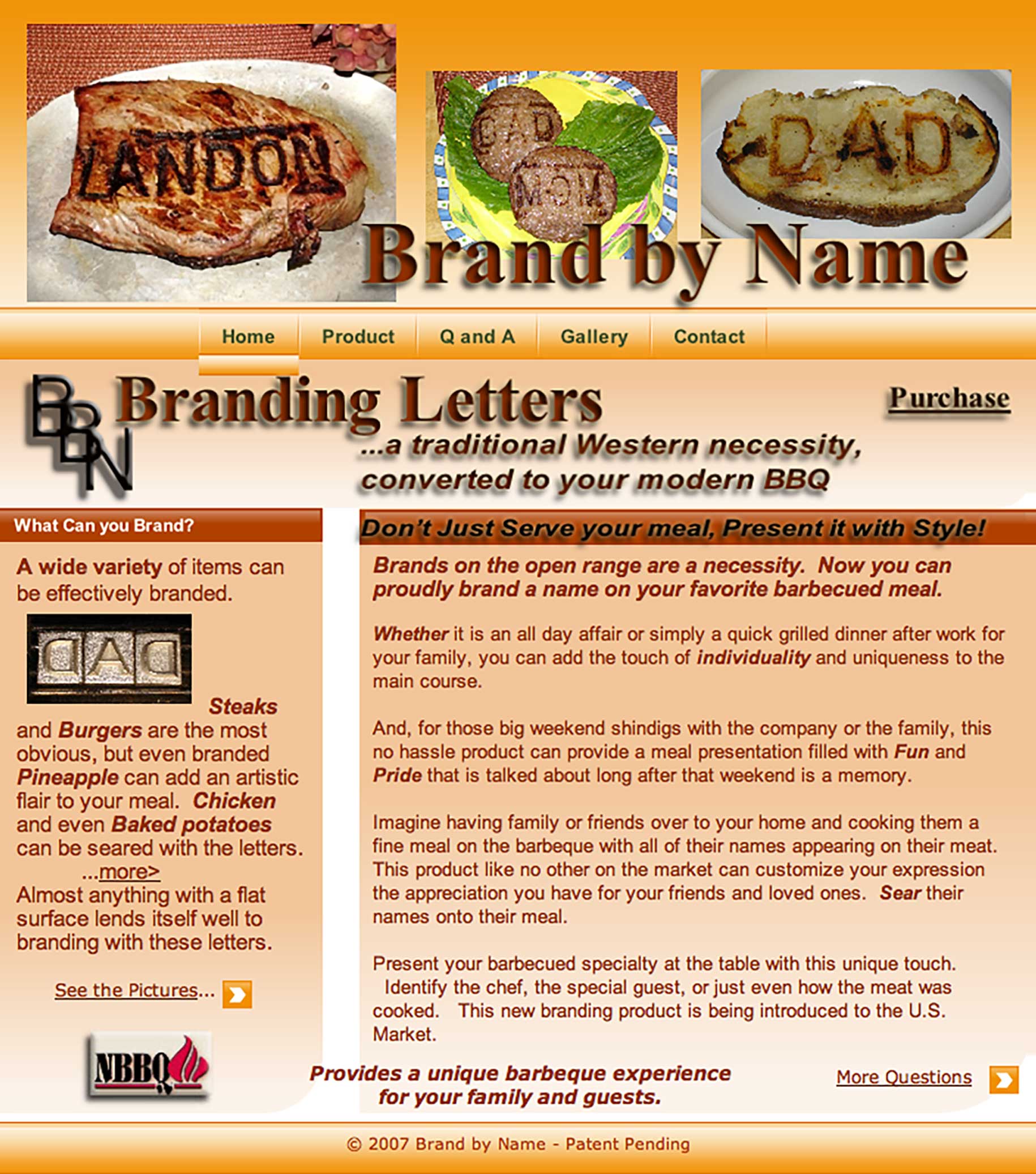 Homepage circa 2010 of the Oregon Brand By Name website